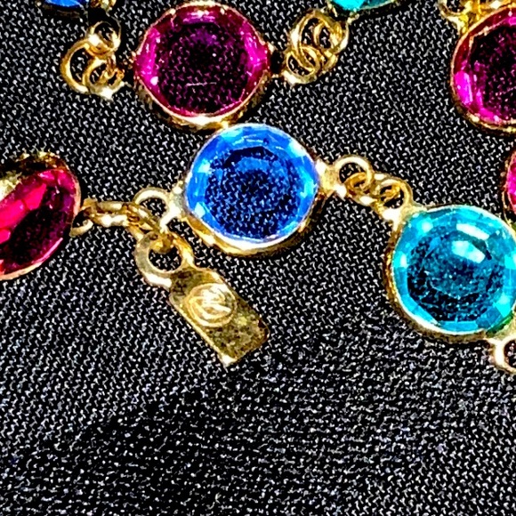 SWAROVSKI Swan MultiColored Bezel Set Crystal Long Necklace & Earrings - Picture 11 of 11